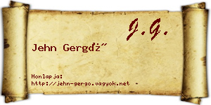 Jehn Gergő névjegykártya