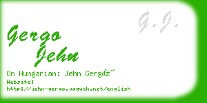 gergo jehn business card